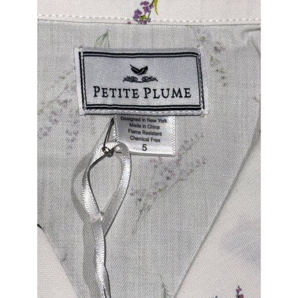 Petite Plume Girls Lavender Floral Pajama Set Cotton Long Sleeve Button-Down Top - Picture 7 of 14